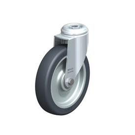 LKRA-TPA Rodajas giratorias de acero de servicio ligero, con ruedas de caucho termoplástico y ajuste con agujero para perno, serie de soportes pesados  Type: K - Cojinete de bolas