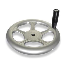 GN 228 Stainless Steel AISI 316L Sheet Metal Spoked Handwheels, with or without Revolving Handle Material: A4 - Stainless steel<br />Bore code: B - Without keyway<br />Type: D - With revolving handle