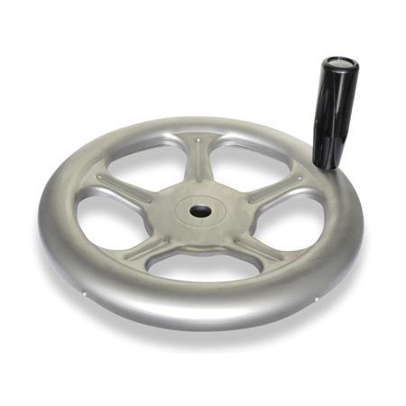 GN 228 Stainless Steel AISI 316L Sheet Metal Spoked Handwheels, with or without Revolving Handle Material: A4 - Stainless steel
Bore code: B - Without keyway
Type: D - With revolving handle