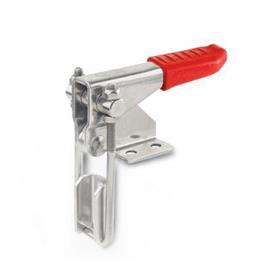GN 851.1 Stainless Steel Vertical Latch Type Toggle Clamps, with Horizontal Mounting Base Type: T3 - With U-bolt latch, with catch