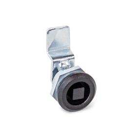 GN 115.1 Zinc Die-Cast Mini Cam Latches / Mini Cam Locks, Black Powder Coated Housing Collar Type: VK - With square spindle<br />Finish (Housing collar): SW - Black, RAL 9005, textured finish