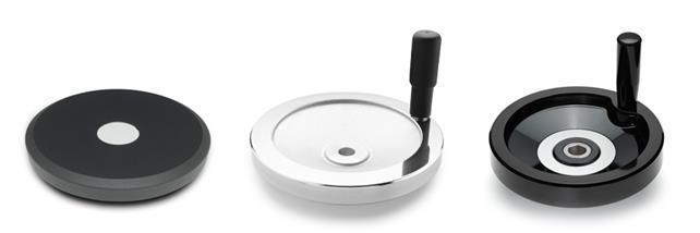 Kipp 06275-2100X12 Aluminum Disc Handwheel with Fixed Handle Metric 12 mm Bore Size Planed 100 mm Diameter