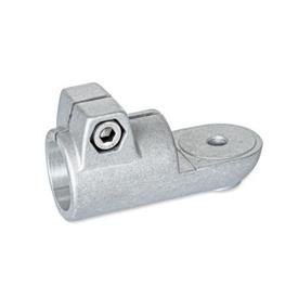 GN 276 Aluminium, noix de serrage orientables, à alésage rond Type: OZ - Sans encoche de centrage (lisse)<br />Finition: BL - blanc, Finition grenaillée mate