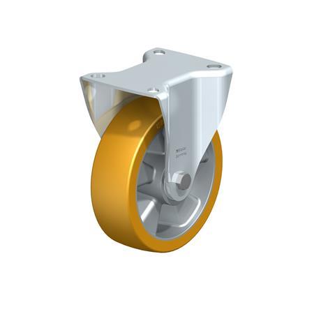  B-ALTH Steel Medium Duty Extrathane® Tread Fixed Casters, with Plate Mounting Type: K - Ball bearing