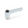 GN 304.1 Zinc Die-Cast Straight Adjustable Levers, with Push Button, Tapped or Plain Bore Type, with Stainless Steel Components Lever color: SR - Silver, RAL 9006, textured finish
Push button color: S - Black, RAL 9005