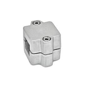 GN 241 Juntas de conexión para tubos de aluminio, montaje dividido Bildzuordnung: V - Cuadrado<br />Acabado: BL - Acabado liso, Acabado granallado mate
