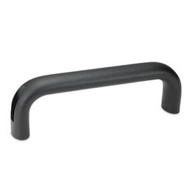 GN 565.1 Aluminum Cabinet U-Handles, with Counterbored Mounting Holes Finish: SW - Black, RAL 9005, textured finish