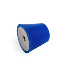 GN 256 Soportes de absorción de vibración / impacto de silicón, tipo cónico, con componentes de acero inoxidable, con agujero roscado, cumple con la FDA Color: BL - Azul, RAL 5002