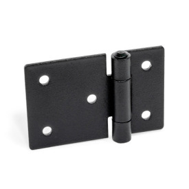 GN 136 Stainless Steel Sheet Metal Hinges, Horizontally Extended Material: NISW - Black, RAL 9005, textured finish<br />Type: B - With through holes<br />Bildvarianten: l1 (b) - on both sides elongated