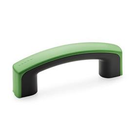 EN 629 Plastic Cabinet U-Handles, with Cover Cap Color of the cover cap: DGN - Green, RAL 6017, matte finish