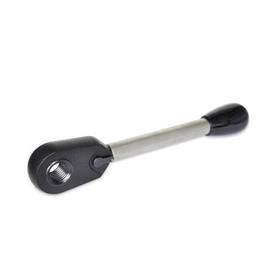 GN 316 Steel Ratchet Wrenches, with Interchangeable Insert, with Reversing Lever Form: M - With thread