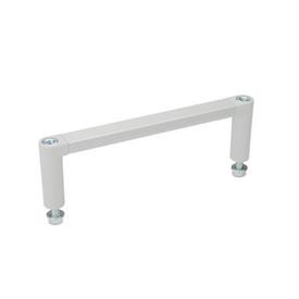 GN 423 Aluminum Rack Handles, for 19" Rack and Enclosure Layout Type: B - Mounting from the operator's side<br />Finish: ELG - Handle bar anodized, natural color / handle shanks light gray, matte finish