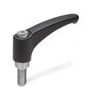 Zinc Die-Cast Adjustable Levers, Ergostyle®, Threaded Stud Type, with Stainless Steel Components