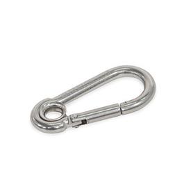 GN 5299 Steel / Stainless Steel Carabiners Type: E - Closed eye<br />Material: A4 - Stainless steel