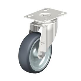  LKPXA-TPA Stainless Steel Light Duty Swivel Casters, with Thermoplastic Rubber Wheels and Heavy Brackets Type: G - Plain bearing