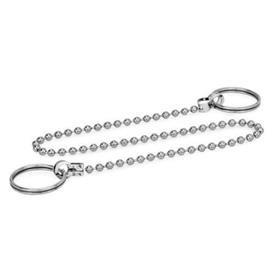 GN 111 Brass Ball Chains, with 2 Key Rings 