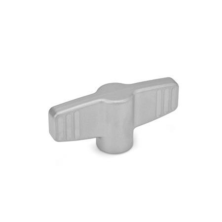GN 834 Stainless Steel Wing Nuts, with Tapped Through or Tapped Blind Bore Type: E - With tapped blind bore
