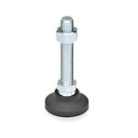 Steel Leveling Feet, Plastic Base, Threaded Stud Type, with or without Rubber Pad