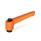 WN 400 Nylon Plastic Fixed Clamping Levers, Tapped Type, with Steel Components Color: OS - Orange, RAL 2004, textured finish