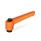 WN 400 Plastic Fixed Clamping Levers, Tapped Type, with Steel Components Color: OS - Orange, RAL 2004, textured finish