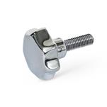 Stainless Steel AISI 316 Star Knobs, with Threaded Stud