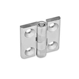 GN 237 Stainless Steel Hinges, with Countersunk Bores or Threaded Studs Material: A4 - Stainless steel <br />Type: A - 2x2 bores for countersunk screws