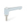 GN 304.1 Zinc Die-Cast Straight Adjustable Levers, with Push Button, Threaded Stud Type, with Stainless Steel Components Lever color: SR - Silver, RAL 9006, textured finish
Push button color: G - Gray, RAL 7035