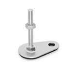 Inch Thread, Stainless Steel Leveling Feet, Tapped Socket or Threaded Stud Type, with Mounting Hole, Teardrop Shape
