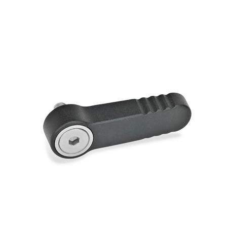 GN 720 Zinc Die-Cast Stop Latches, with 4 Indexing Positions Color: SW - Black, RAL 9005, textured finish