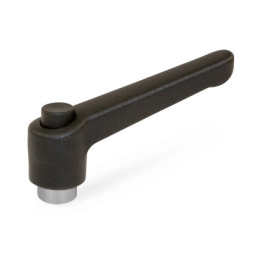 WN 303.1 Plastic Adjustable Levers with Push Button, Tapped or Plain Bore Type, with Stainless Steel Components Lever color: SW - Black, RAL 9005, textured finish<br />Push button color: S - Black, RAL 9005