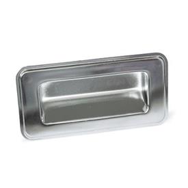 GN 7332 Poignées encastrables en inox, de type à visser Type: C - Montage par l'arrière<br />N° d'identification: 1 - sans étanchéité<br />Finition: EP - Finition électropolie