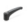 EN 604.1 Plastic Adjustable Levers, Tapped Type, with Stainless Steel Components, Ergostyle® Color: SG - Black-gray, RAL 7021, matte finish