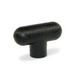 Nylon Plastic T-Bar Knobs, with Tapped Insert