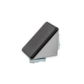 GN 30i Zinc Die-Cast Angle Brackets, for Aluminum Profiles (i-Modular System), with Accessory Type: C - With fastening set and cover cap<br />Bildvarianten: 30x30/40x40
