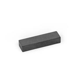 GN 55.4 Imanes en bruto de ferrita dura, sin blindar, forma rectangular, sin agujero 