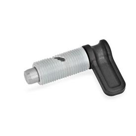 GN 712 Steel Cam Action Indexing Plungers, Plunger Pin Protruded in Normal Position Type: A - Non lock-out, without lock nut