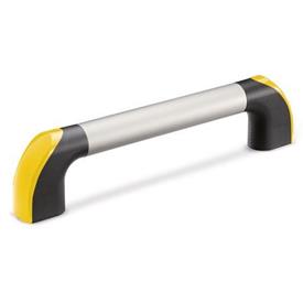 EN 767.1 Aluminum Tubular Handles, Anodized Tube, End Caps Plastic, Ergostyle® Color of the end cap: DGB - Yellow, RAL 1021, shiny finish