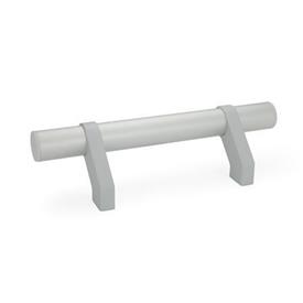 GN 333.2 Aluminum Tubular Handles, with Zinc Die-Cast Movable Angled Handle Legs Finish: ELG - Anodized finish, natural color