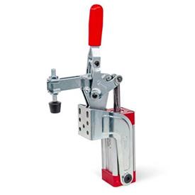 GN 862.1 Steel Pneumatic Toggle Clamps, with Additional Manual Operation Type: CPVS - U-bar version, with two flanged washers and GN 708.1 spindle assembly