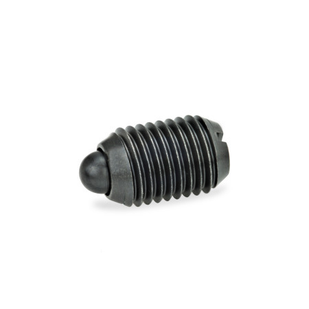 Posicionadores de muelle GN 615.1: Acero / acero inoxidable, con vástago de punta, con ranura