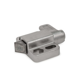 GN 724.3 Steel / Stainless Steel Cam Action Indexing Plungers, with Chamfered Pin, with Mounting Flange Type: R - Right indexing cam<br />Identification no. chamfered pin: 3 - Chamfer, right<br />Material / Finish: NI - Stainless steel precision casting<br />Identification no. catch: 1 - Without catch