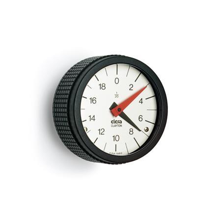 Knurled Control Knobs with Position Indicator EN 5348: Plastic, Gravity Drive with Analog Display