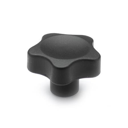 EN 5337.4 Technopolymer Plastic Solid Five-Lobed Knobs, with Stainless Steel / Brass Tapped Insert 