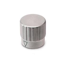 GN 436.1 Stainless Steel Knurled Control Knobs, with Extended Hub for Graduation Scale Type: A - With arrow