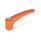 EN 604.1 Plastic Adjustable Levers, Tapped Type, with Stainless Steel Components, Ergostyle® Color: OR - Orange, RAL 2004, matte finish