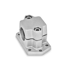 GN 147.3 Aluminum Flanged Connector Clamps, Split Assembly, with 6 Mounting Holes Bildzuordnung: B - Bore<br />Finish: BL - Plain, Matte shot-blasted finish