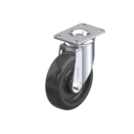 WN 22893.1 Steel Medium Duty Casters, Polypropylene Wheel Tread / Core, Light Version Bracket type: L - Swivel bracket with mounting plate