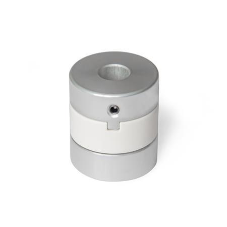 GN 2243 Aluminum Oldham Couplings, Hub with Set Screw, with Metric-Inch Bores Bore code: B - Without keyway