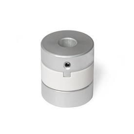 GN 2243 Aluminum Oldham Couplings, Hub with Set Screw, with Metric or Inch Bores Bore code: B - Without keyway
