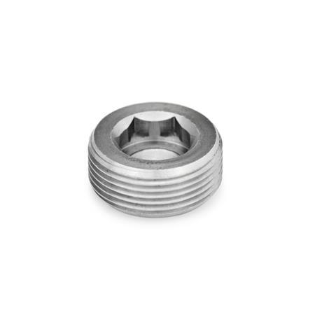 GN 252.5 Stainless Steel Threaded Plugs Type: A - Without thread coating